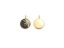18k Gold Black/ enamel Sun Pendant, Sun Medallion, Sun Pendant, Sun Charm, Sun God Charm, CPG1605