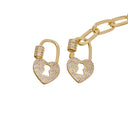 Carabiner CZ Heart Clasp With Screw,Gold Or Silver Heart Clasp,CZ Heart Clasp For Jewelry Making,Pave Heart Clasp For Jewelry,CLG-CLS161