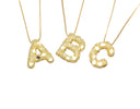 Golden Nugget Alphabet Slider Charms,Bubble Initial Charm,Textured Nugget Large Initial Charm,Birthday Balloon Letter Charm,CPG2468