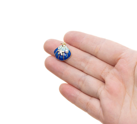 Sea Shell Clam Charm,Clam Charm With Pearl And Starfish,Sealife Starfish And Clam Charm,Nautical Sea life Charm For Jewelry Making,CPG2453