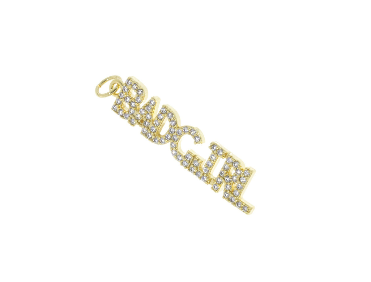 Bad Girl Monogram charm,Gold Monogram Wording BADGIRL Charm,BAD GIRL Word Charm,CPG164