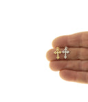 Cross Charm In Gold Or Silver,Pave CZ Cross Pendant,Religious Jewelry,Sparkly CZ Cross Pendant, CPG067,CPS067