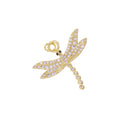 Dragonfly Charm For Necklace,Gold Dragonfly Charm,CZ Dragonfly Charm For Jewelry Making,CZ Gold Insect Charm,Charm For Insect Lovers,CPG2337