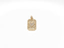 14K Gold plated cz Heart Tag, 15x11mm, cz heart, CPG200