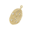 Star Moon Crescent Charm,Gold Star And Moon Pendant,CZ Moon Star End Eye Charm ,CPG636-CPS636