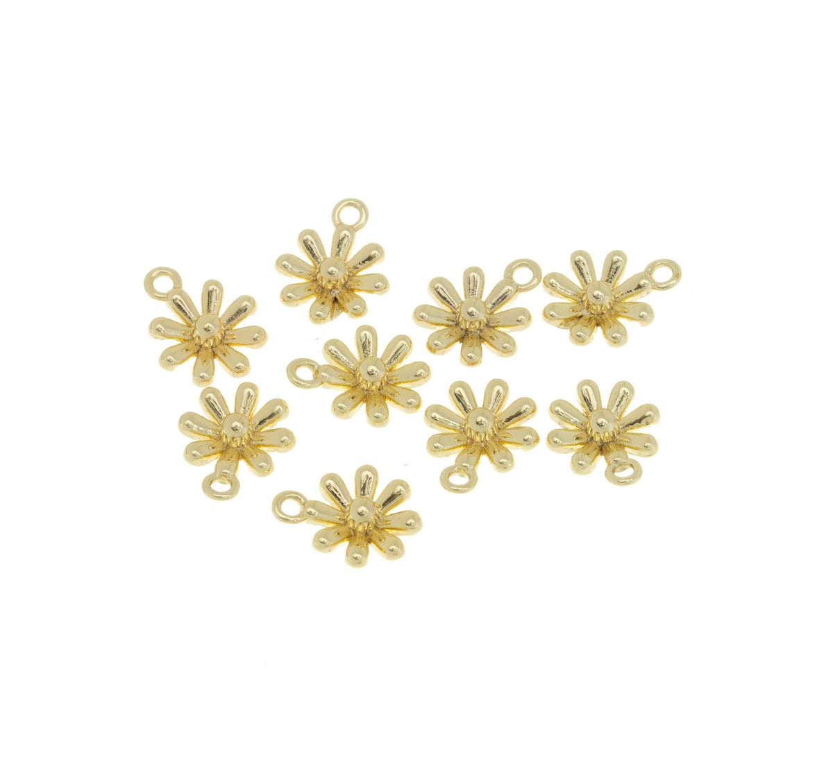 4 pcs Gold Little Tiny daisy Charm, 7mm, Daisy Charm, Gold Daisy Charm, 6-7mm, 4 pc to 10 pcs, WHOLESALE,CPG726