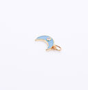Gold Enamel Moon with cz, Red, White, Turquoise blue, Navy blue, Pastel Pink,CPG171