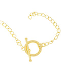 Ribbed Circle Toggle Gold Clasp With Extender Chain,Two Piece Gold Round Toggle Clasp,Toggle Clasp For Jewelry Making,CLG324