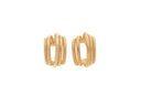 Gold Five Band Hoop Stud Earrings, Gold plated Brass, Round Circle Earrings, ERG347