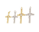 Gold And Silver CZ Cross Charms,Gold CZ Cross Charms,Cross Charm For Jewelry Making, Necklace,Earrings,CPG-CPS1322-1323