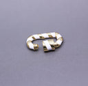 White/Gold Enamel 13x19mm Small Candy Cane Carabiner lock, Screw Clasp, Screw on Clasp, CLG089