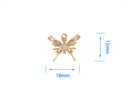 CZ Gold Butterfly Charm, Dainty Gold Butterfly for Earring for Necklace Making, CPG2046