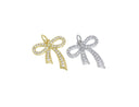 Ribbon Bow Tie Pave CZ Charm,Minimalist Ribbon Bow Tie Charm,Timeless Bow Tie Charm For Jewelry,CPG662,CPS662