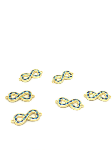 Candy Cane love infinity connector, CZ Connector, Infinity Connector, pave connector, CNG602, CNS602, CNR602, CNB602