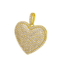 Gold pave Large Heart Charm,Heart Pendant For Necklace,CZ Gold Heart CharmCPG2151