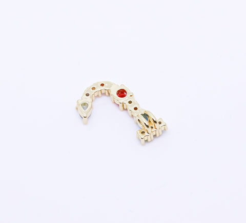 Rainbow color cz letter G-L Pendant, Rainbow Initial Pendant, 1 pc, 5 pcs, or 1 set, WHOLESALE