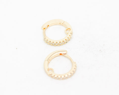 One pair, 5,10 Pairs pf CZ Huggie Earrings, Gold, Silver, Rosegold, Gunmetal, WHOLESALE