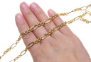 Gold Oval And Round Alternating Link Chain,Oval Gold Chain For Jewelry Making,CHG104