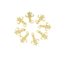 Gold Fleur De Lis Charm With CZ,French Fleur De Lis Charm ,Dainty Pave CZ Fleur De Lis Charm,,CPG1053