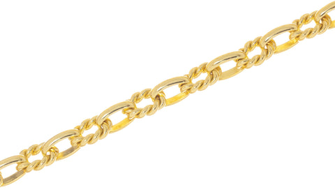 Twisted Rope And Smooth Alternating Oval Link Chain,Braided Twisted Gold Chain For Jewelry Making,Alternating Gold Oval Link Chain,CHG171