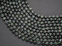 Natural Green Russian Jade Star Cut Disc Beads, 10mm disc, Natural Russian Jade beads, Russian Jade Stone, Full Strand, DS007