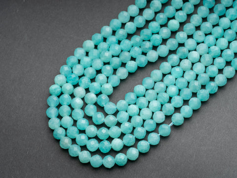 Natural Blue Saphire Faceted Beads 5mm, or Mozambique Amazonite Round Beads 4mm - Beads Crystal - Gemstone FR123, FR126