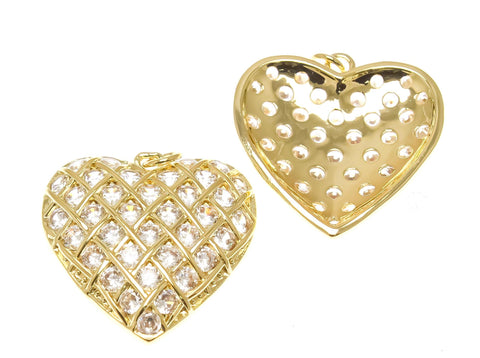 18k Gold CZfull pave Heart Pendant, Super Sparkly Polished Heart Pendant, Simple and elegant, Heart Shape Pendant, My Valentine, CPG2160