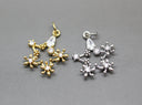 Gold or Silver Fancy Open Star Pendant, 12x20mm celestial star charm, Delicate cz star charm,,CPG232,CPS232