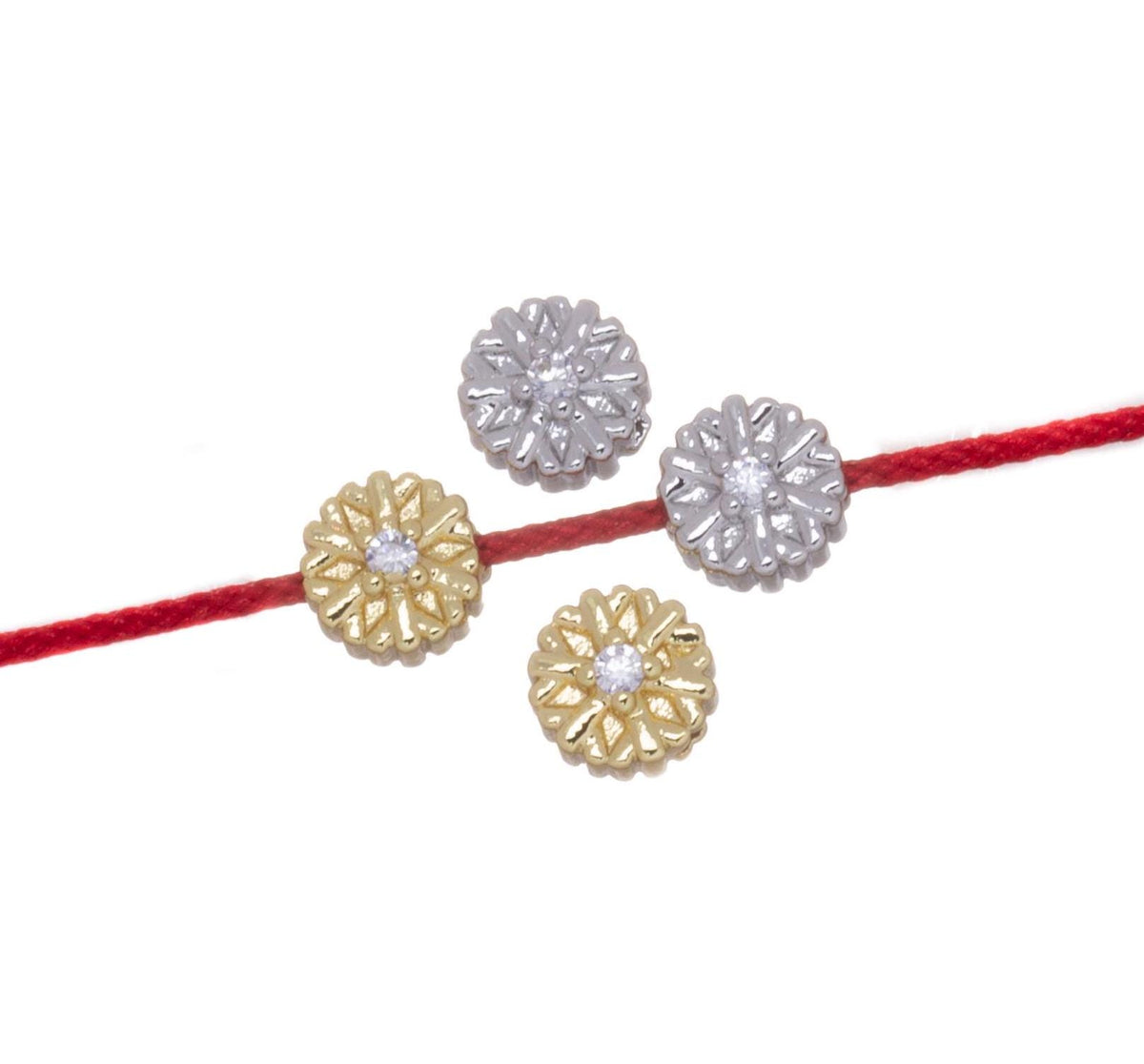 Gold Or Silver CZ Spacer Bead,Tiny Spacer Bead Charm For Bracelet And Necklace,Spacer Bead For 1mm Cord Or Elastic, SPG-SPS138