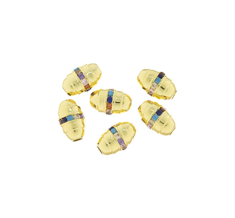 Tube Barrell Spacer Bead,CZ Gold Spacer Bead ,Large Hole Spacer Bead For Elastic Cord,Chain Or Leather Cord,SPG011