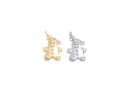 18k Gold or Silver Gingerbread man Charm, CZ stones, CZ Pave, Christmas Charms, Christmas pendants, Gingerbread, CPS1619, CPG1619
