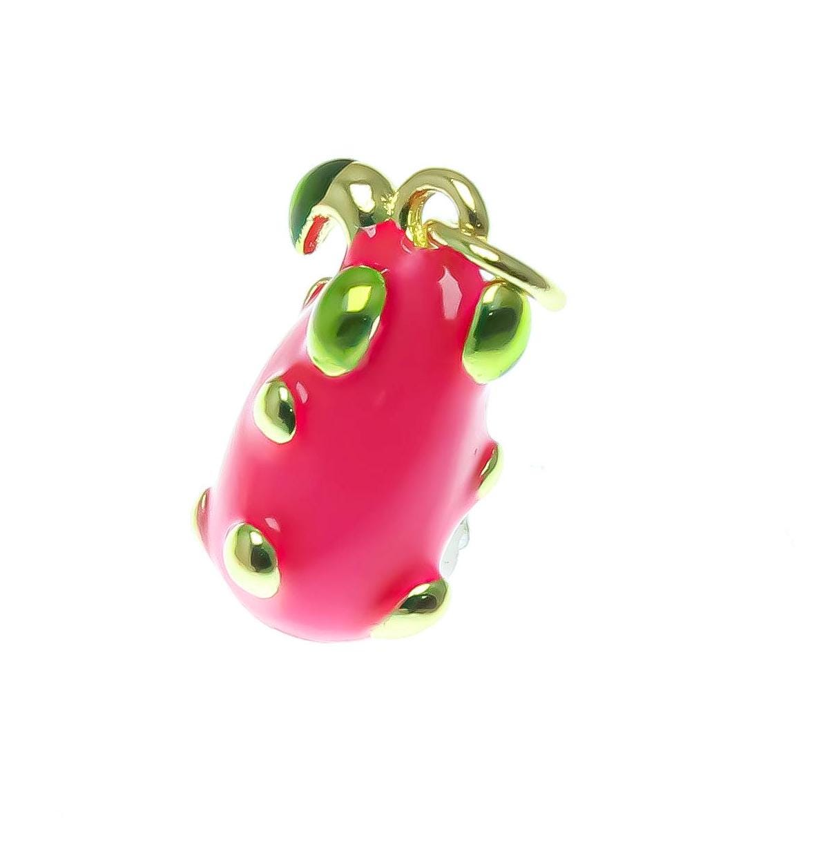 Fun Dragon fruit Charm, Enamel Dragonfruit, Super Cute Fruit Charm, Pitaya, Vegan, Farmers Market, Summer Fruit Charm for Jewelry, CPG1743
