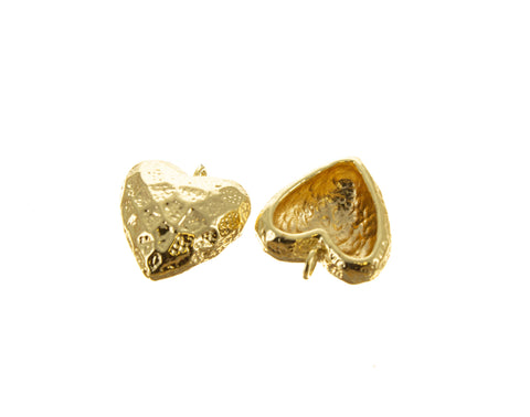 Gold Heart Charm , Hammered Finish Heart charm ,Minimalist Gold Heart charm,Dainty Heart Charm, CPG022