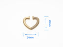 Open Heart Connector Charm, CZ paved heart connector, Gold Heart Connector pendant, CNG625