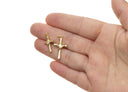 Gold And Silver CZ Cross Charms,Gold CZ Cross Charms,Cross Charm For Jewelry Making, Necklace,Earrings,CPG-CPS1322-1323