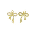 Ribbon Bow Tie Pave CZ Charm,Minimalist Ribbon Bow Tie Charm,Timeless Bow Tie Charm For Jewelry,CPG662,CPS662