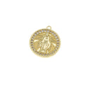 Gold Virgin Mary Charm,Virgin Mary Pave CZ Pendant,Christian Jewelry Charms,CPG716