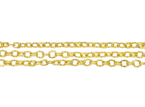 Gold Oval Link Chain,Oval Rope Link Chain For Jewelry Making,Oval Chain For Necklace And Bracelet,Alternating Oval Chain,CHG097