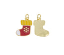 Christmas stocking Socks Charm,Enamel Stocking Charm For Christmas,Santa Stocking Charm,Santa Clause Stocking Charm,CPG709