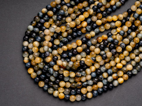 Galaxy Golden Blue Tiger eye Round Beads, 6mm, 8mm, 10mm, full strand, Protection, Courage and Strength 6R019, 8R24, 10R17