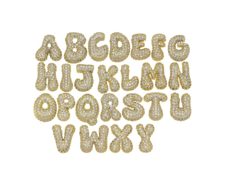 Balloon Slider Gold Charm,Balloon Puff letter Charm,Birthday Balloon Charm,Bubble Balloon Charm,Personalized Gift For A Friend,CPG1103