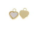 Tiny Gold Heart Charm With White Mother Of Pearl,MOP Heart Charm,Gold Shell Heart Pendant,Heart Pendant For Necklace,CPG710