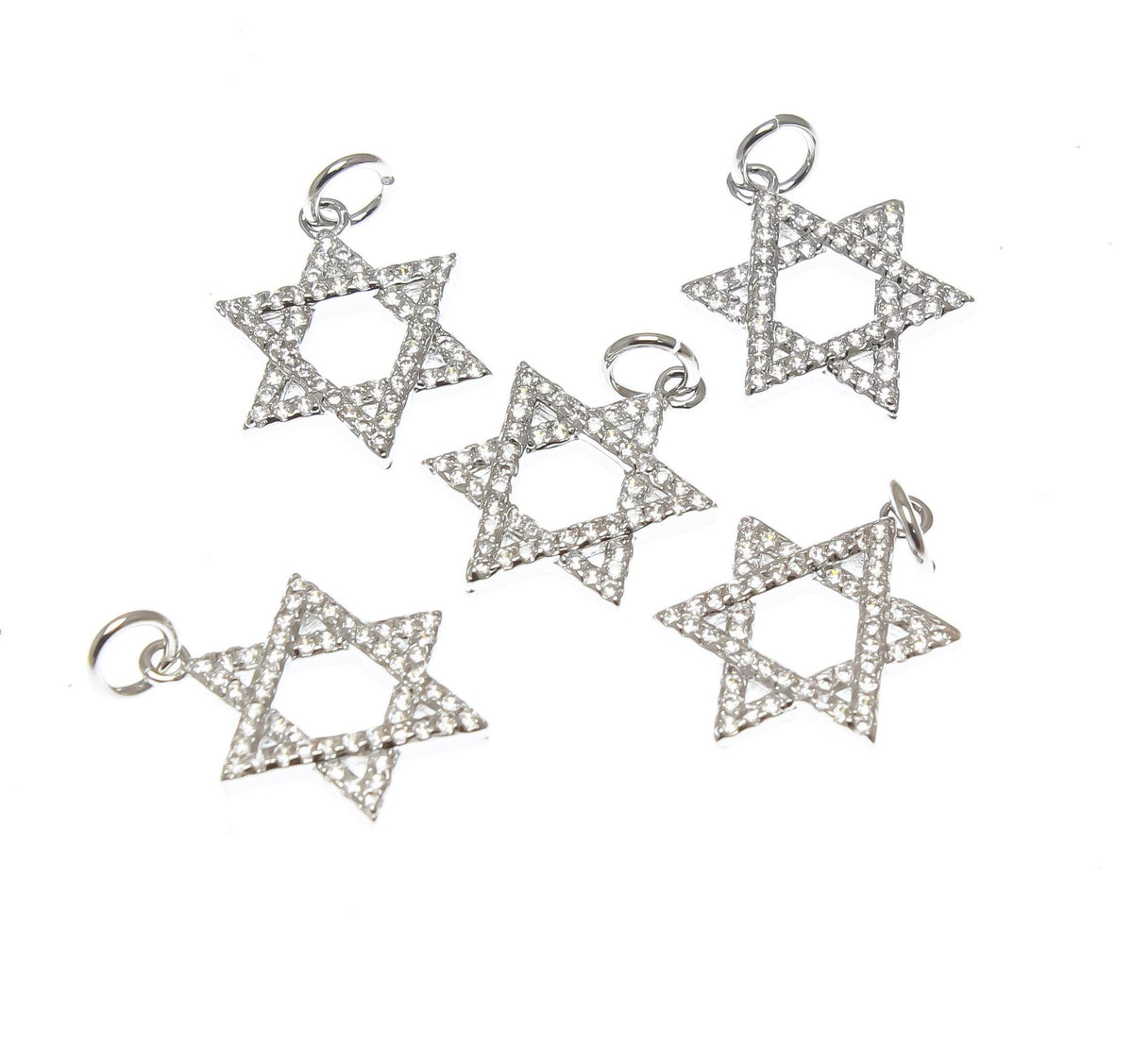 Star Of David Silver CZ Charm,Dainty Religious Star Of David Charm,Jewish Star Of David Charm,Star Of David Charm For Necklace, CPS1683