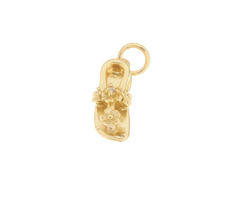 18k Gold Sandal, Gold Sandals, Golden Slippers Charm, Shoe lover Charm, Gifts for Her, CPG2462