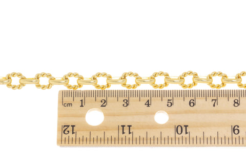 Twisted Rope And Smooth Alternating Oval Link Chain,Braided Twisted Gold Chain For Jewelry Making,Alternating Gold Oval Link Chain,CHG171