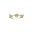 Round Gold Ball CZ Spacer Connector,Dainty Pave Ball Connector Charm,Round CZ Ball Connector Spacer,CNG104