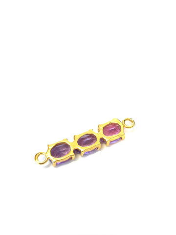 Natural faceted amethyst oval link