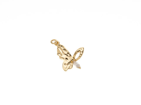 Gold Butterfly Charm, CZ Gold Butterfly Charm, Dainty Charm Jewlery, CPG2036