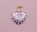Mother of Pearl Mosaic Heart Pendant, 4 Colors, Love Pendant, Valentines day, White, Blue, Black, Pink, 1 pc or 10 pcs, WHOLESALE,CPG342