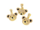 Baby Bear Gold Charm With Pearls,Bear Charm For Necklace,Pearl Bear Gold Pendant,CPG1150